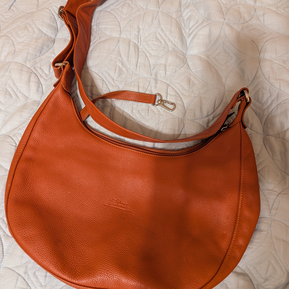 Longchamp Vibrant Orange Hobo Bag